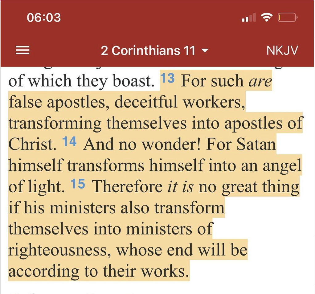 2 corinthians 11 13 15 nasb